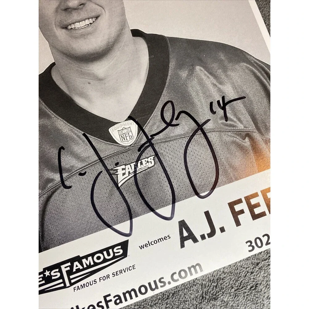 Lot Of 2 Signed Pictures Former Philadelphia Eagles AJ Feeley And David Akers